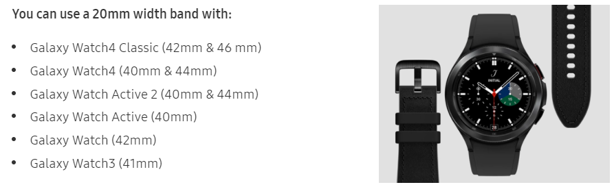 Samsung Galaxy Watch 4 Bands Sizing